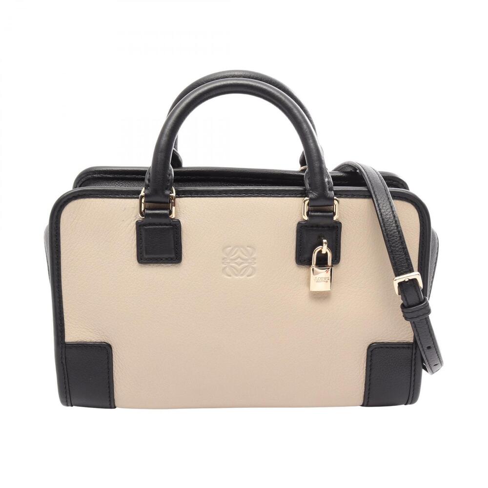 Loewe Amazona Top Handle Bag Leather Beige Black